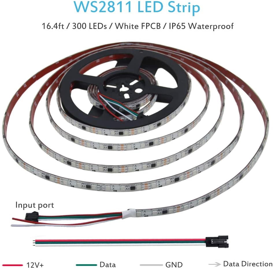 FANHUA-WS2811 Addressable RGB LED Strip 12V Programmable LED Pixel ...