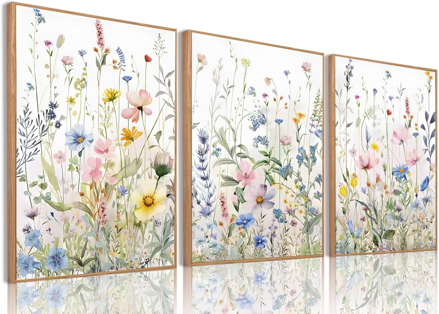 FANINSE Framed Wildflower Wall Art Colorful Botanical Floral Poster ...