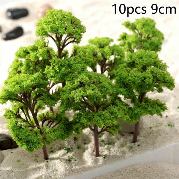 FANJIE 10Pcs 7/9cm Trees Model Garden Wargame Train Railway Architectural Scenery Layout
