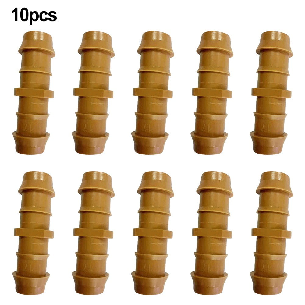 FANJIE 10pcs 1/2" Coupling Drip Irrigation Fittings Barbed Drip Line