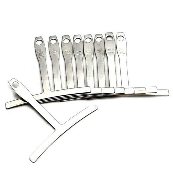 FANJIE 9Pcs Guitar Under String Radius Gauge Neck Notched Straight Edge Builder Measure