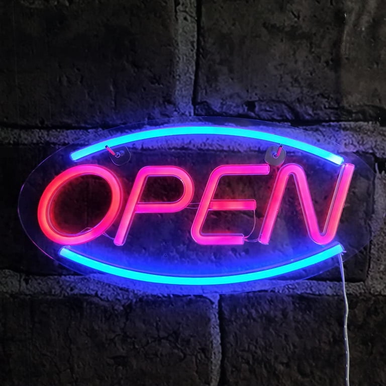FANL LED Neon OPEN Sign, Acrylic Electric Light up Sign, for Stores  Dormitory Bar Party, 19''×10