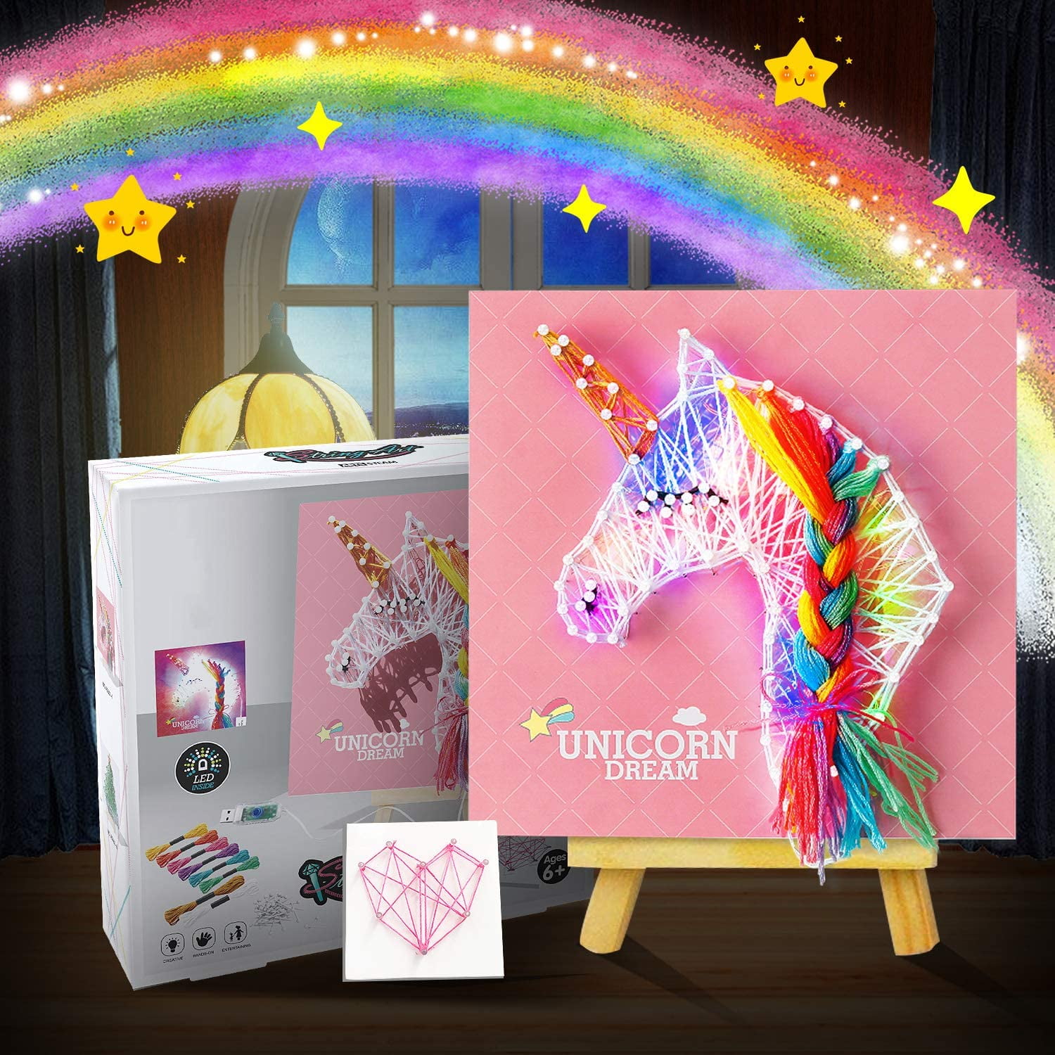 Great Choice Products Unicorn String Art Craft Kit For Girls Age  8-12,Astronaut Unicorn Light Toys For Girl Age 8-12,Birthday Gifts For 6 8  9 12