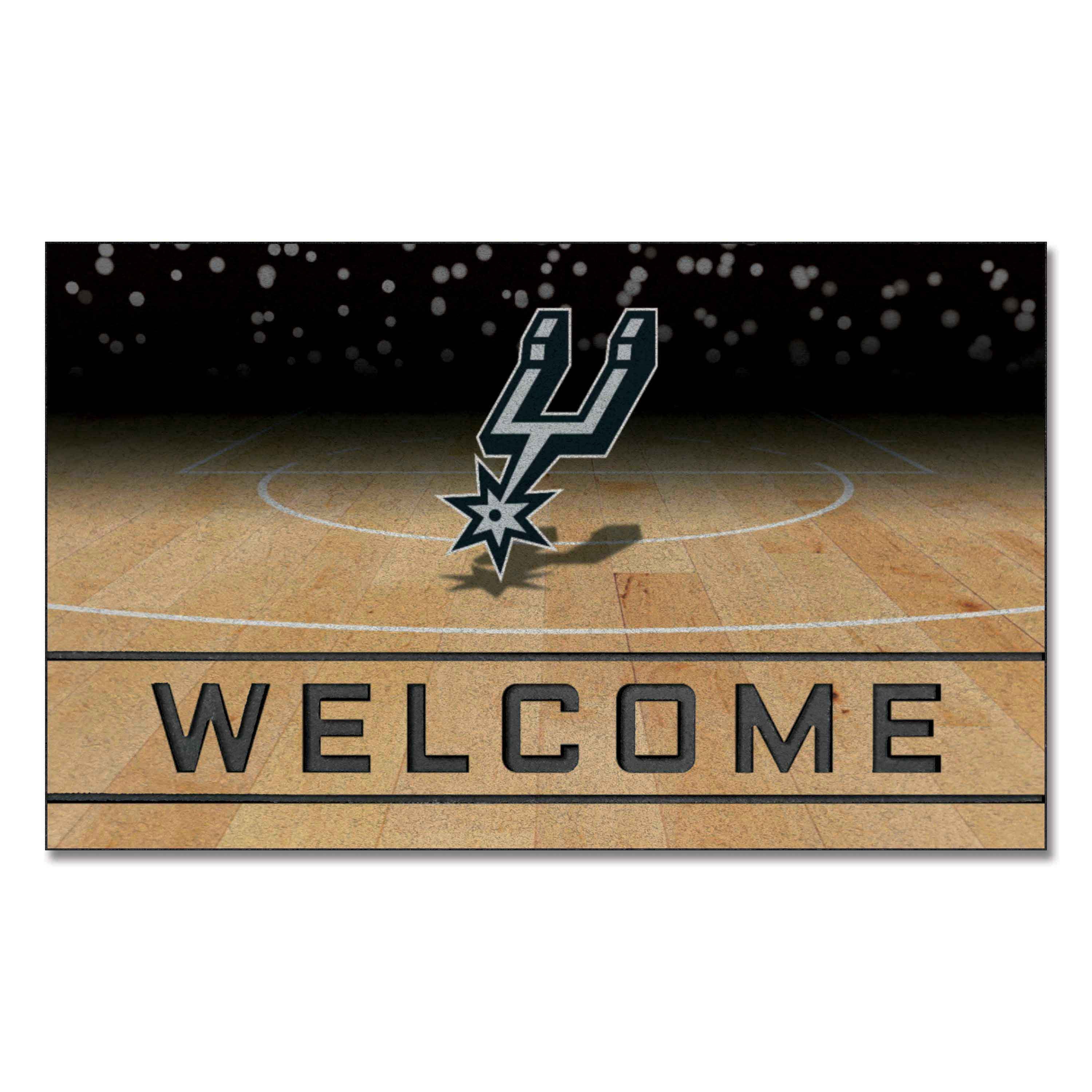 FANMATS 21966 Team Color Crumb Rubber San Antonio Spurs Door Mat, 1 Pack