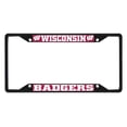 thumbnail image 1 of FANMATS 31292 Wisconsin Badgers Metal License Plate Frame Black Finish, 1 of 2