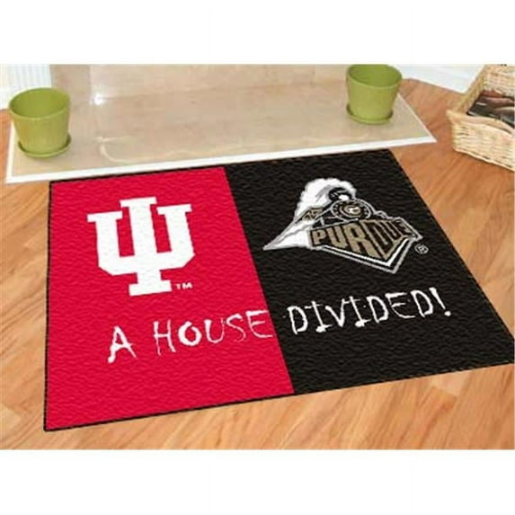 FANMATS 7099 Indiana-Purdue House Divided Rugs 34 in. x 45 in.