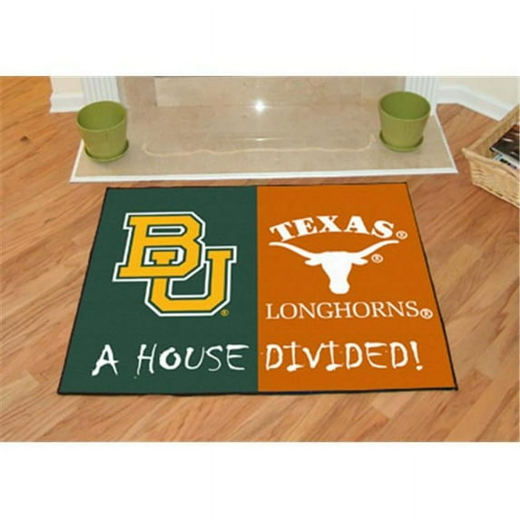 FANMATS 7651 Baylor - Texas House Divided Rugs 34 in. x 45 in.
