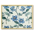 thumbnail image 1 of FANNA Blue Flowers with Golden Border Decorative Painting 16x12in / 20x16in for Living Room Wall Decor Canvas Print Living Room Bedroom Home Office Wall Decor 16x12in, 1 of 5