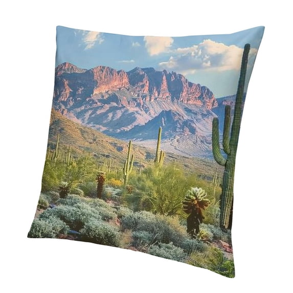FANNA Cactus Short Plush Throw Pillow Cover 1PC Living Room Bedroom Outdoor Garden Sofa Decoration Comfortable Beautiful Practical Car Couch Bedroom All Year Round Use 12x12in