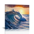 thumbnail image 1 of FANNA Canvas Wall Art For Living Room Wall Decor Bedroom Office Decoration Sunrise Ocean Waves Wall Paintings Blue Sea Beach Wall Pictures Canvas Prints Artwork Modern Room Home 16x16 in, 1 of 5