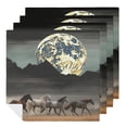 thumbnail image 1 of FANNA Cloth Napkins Horses Full Moon Mountain Range Polyester Home Decor Reusable - Hotel, Home, Banquet Atmosphere Embellishment 2 PCS, 1 of 7