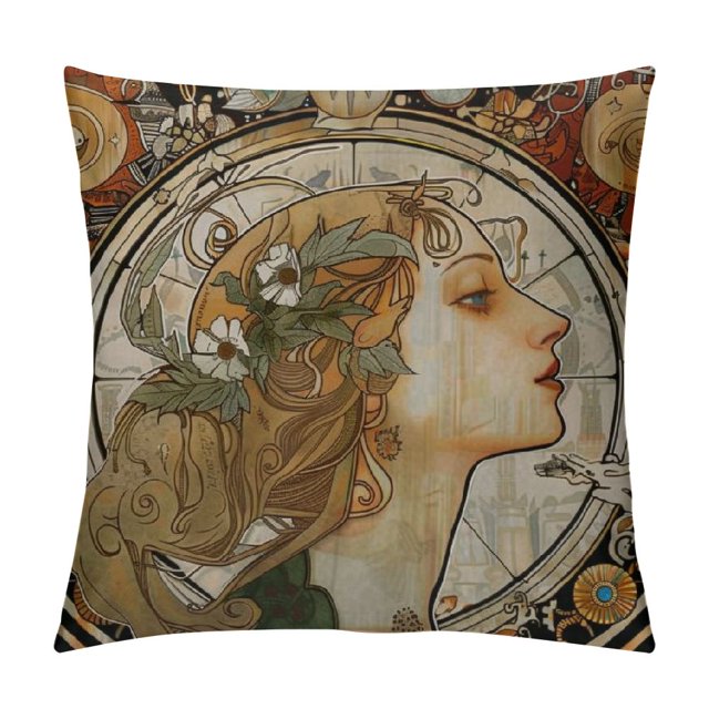 FANNA Decorative Twelve Constellations Pillow Cover, Rustic Style