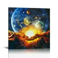 thumbnail image 1 of FANNA Galaxy in Hand Universe Planet Starry Sky Wall Hanging Cosmic Outer Space  20x20in, 1 of 5