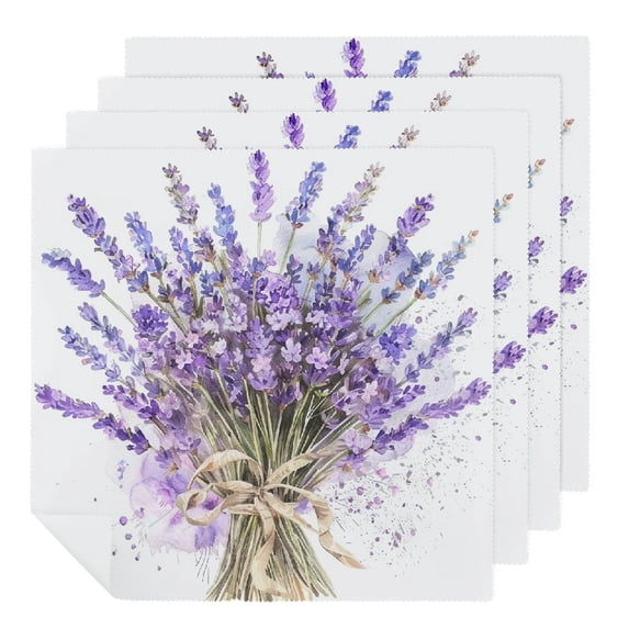 FANNA Lavender Flowers Cloth Napkin Reusable for Hotel, Home, Banquet Atmosphere Enhancement 2 PCS