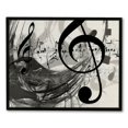 FANNA Music Notes 16x12in/20x16in Wall Art with Black Frame, Canvas