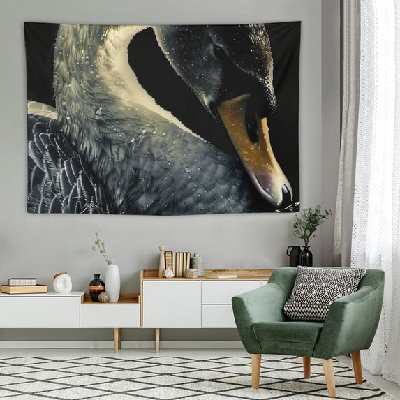 FANNA Swan Soft Tapestry 60x40in Lightweight Wall Hanging Decoration Indoor/Outdoor Home Decor 60x40in