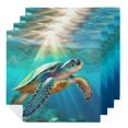 thumbnail image 1 of FANNA Turtle Ocean Sunbeams Cloth Napkins for Hotel Home Banquet Atmosphere Embellishment Polyester Farmhouse Party Dining Table Decor Home Decor 2 PCS, 1 of 7