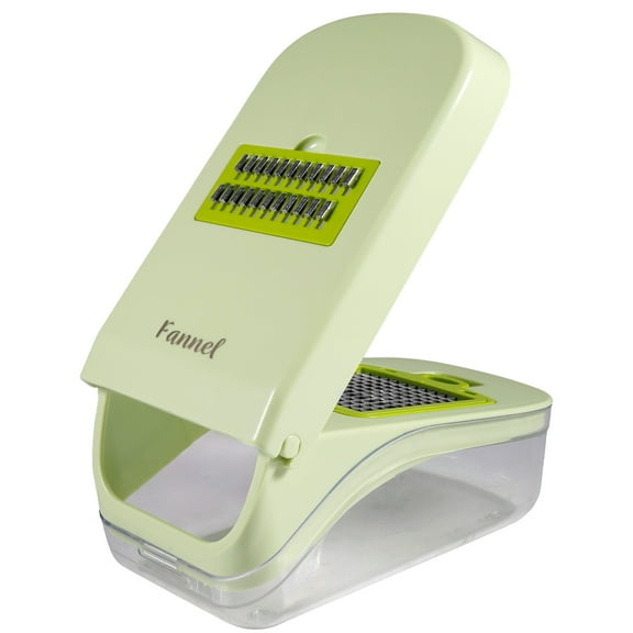 FANNEL Hand-operated vegetable shredders , Food Veggie Chopper, Cheese Grater, Onion Vegetable Cutter with Container, Dicer, Kitchen Gadgets & Essentials, White Sand/Green