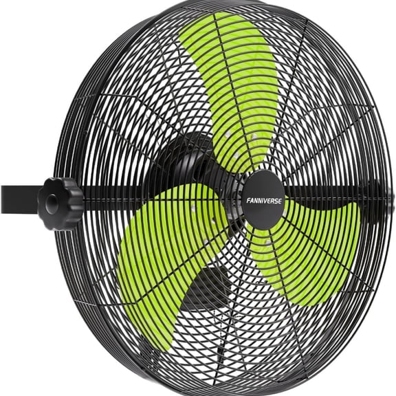 FANNIVERSE 18-Inch Industrial Wall Mount Fan, 4,900 CFM 3-Speed High-Velocity Fan, UL Listed, for Warehouse, Garage, Workshop and Covered Patio