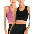 thumbnail image 1 of FANNYC 1/2 Pack Women's Seamless High Impact Sports Bras Mesh Openwork Racerback Sports Bra Removable Pad Longline Yoga Bras Crop Top Running Gym Workout Bras, 1 of 7