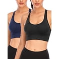 thumbnail image 1 of FANNYC 1-3 Pack Womens Sports Bra Seamless Padded Racerback Yoga Bra Crop Top Push Up Bras For Workout Gym Activewear With Removable Cups, 1 of 6