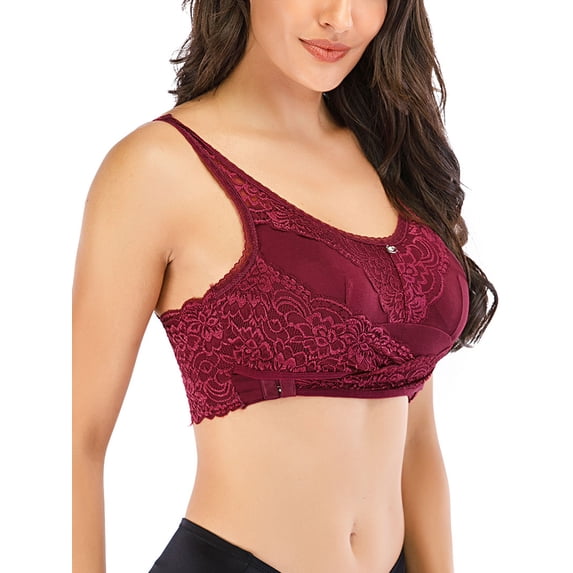 FANNYC 1/3 Pcs Sports Bras For Women Front Criss Cross Bras Side Buckle Lace Sports Bras Seamless Wireless Push Up Bra Comfort Solid Yoga Bra Top Crop Bras With Removable Pad Red /Blue /Apricot