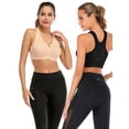 thumbnail image 1 of FANNYC 2 Pack Sports Bra for Women Criss-Cross Back Strappy Longline Sports Bras Medium Support Yoga Workout Bra with Removable Cups 2 Pack, 1 of 6