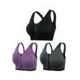 thumbnail image 1 of FANNYC 3 Pack Seamless Comfortable Sports Bra For Women Back Strappy Longline Sports Bras Medium Support Yoga Workout Bra With Removable Pads, 1 of 6