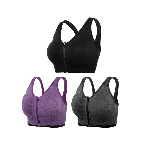 FANNYC 3 Pack Seamless Comfortable Sports Bra For Women Back Strappy Longline Sports Bras Medium Support Yoga Workout Bra With Removable Pads