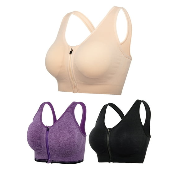 FANNYC 3 Pack Seamless Comfortable Sports Bra For Women Back Strappy Longline Sports Bras Medium Support Yoga Workout Bra With Removable Pads