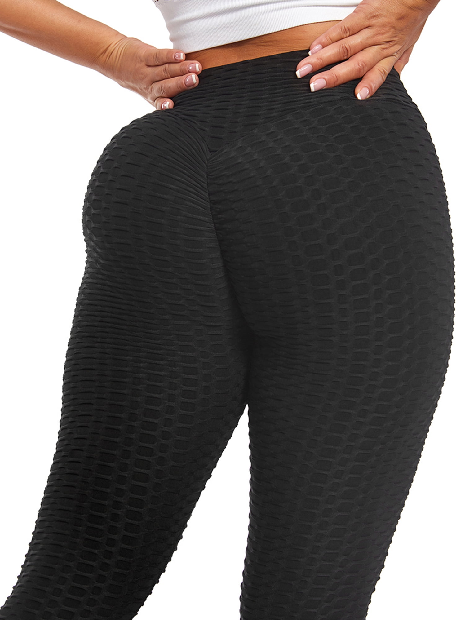 Pxiakgy yoga pants Yoga Fivepoint Leggings Women's Exercise Sweatpants  Pants Pocket Fitness Running Exercise Pants Black + S 