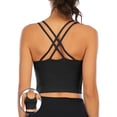 thumbnail image 1 of FANNYC Classic Women Criss-Cross Back Sports Bra Removable Padded Longline Strappy Sports Bras Medium Support Yoga Bra Crop Top Vest, 1 of 8