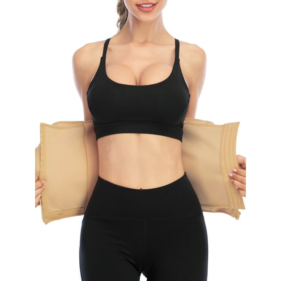 FANNYC Double Control Waist Trainer Shapewear Zipper Hooks Corset Sport Cincher Hourglass Body Shaper-Womens Waist Cincher Trimmer Sweat Girdle Shaper For Weight Loss