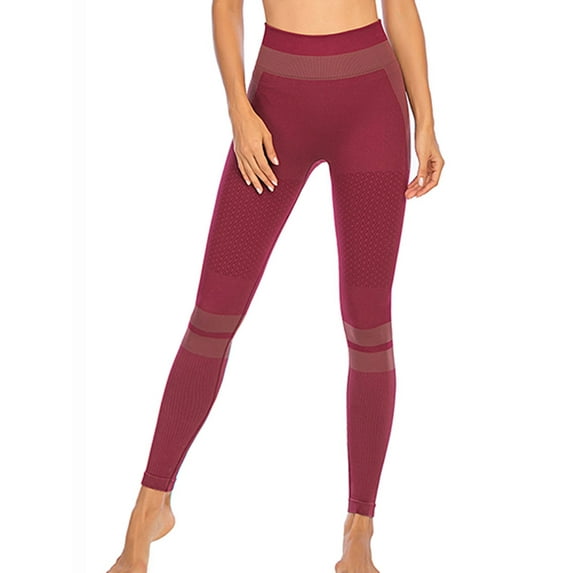 FANNYC Fashion Compression Tights For Women's High Waist Sexy Yoga Pants Tummy Control Butt Lift Activewear Quick-Drying Gym Biker Running PantsL,S-XL,Black/Red Wine/Navy Blue/Green