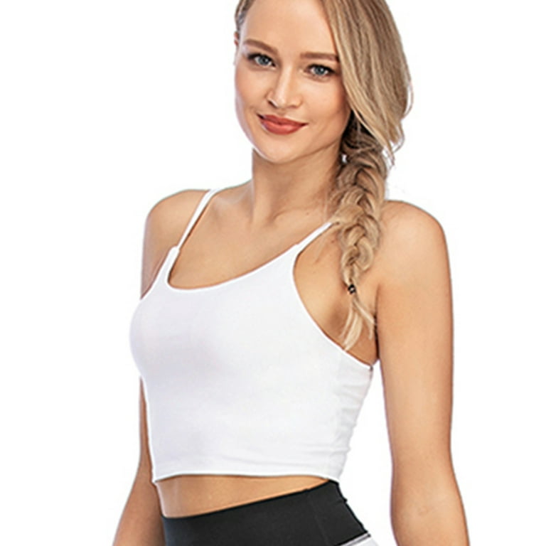 Sexy Sports Bra Top for Fitness Women Push Up Cross Straps Padded Crop Top