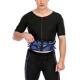 thumbnail image 1 of FANNYC Men’s Sauna Sweat Suit Hot Sweat Vest -Zipper Short Sleeve Weight Loss Slimming Shapewear Workout Sauna Tank Top Vest Athletic Sports Shirts, 1 of 8
