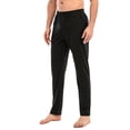 thumbnail image 1 of FANNYC Men's Sleep Pajamas Pants Elastic Waist Casual Lounge Pajama Bottoms Sleepwear Pants Lightweight Soft Stretch Nightgown With Pockets -Up Size To 3XL Black/Grey, 1 of 7