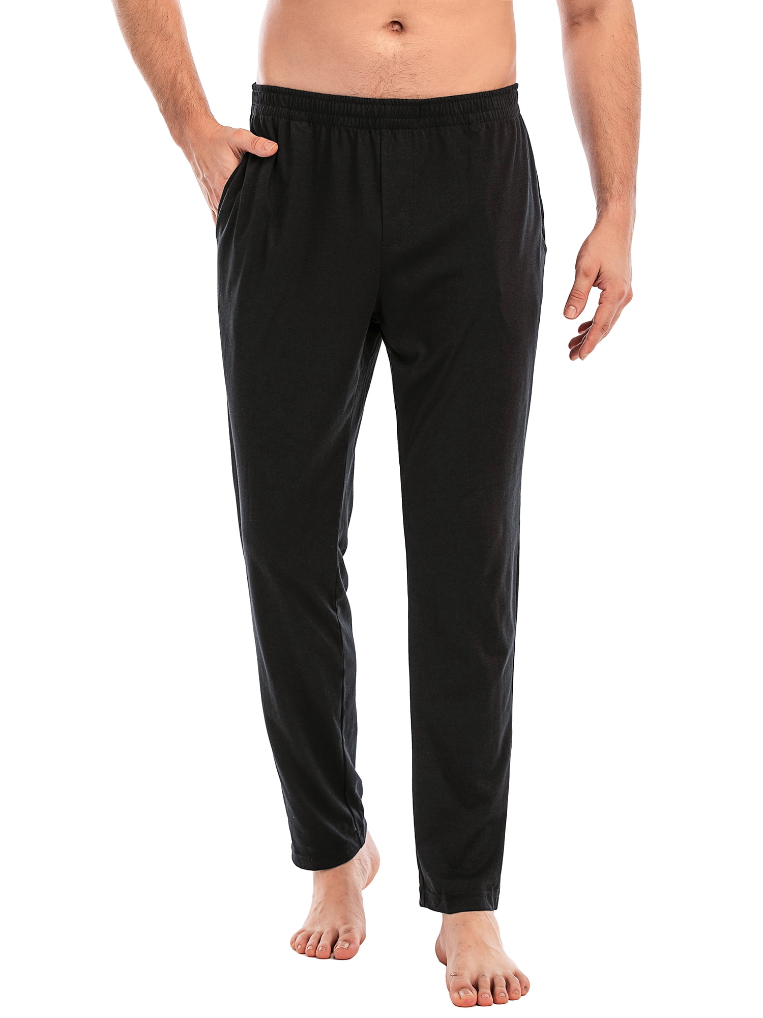 FANNYC Men's Sleep Pants Lounge Pajama Bottoms Soft Quick Dry Sleepwear  Elastic Solid Color Sleepwear Nightgown Pajamas Pants Trousers With Pockets 