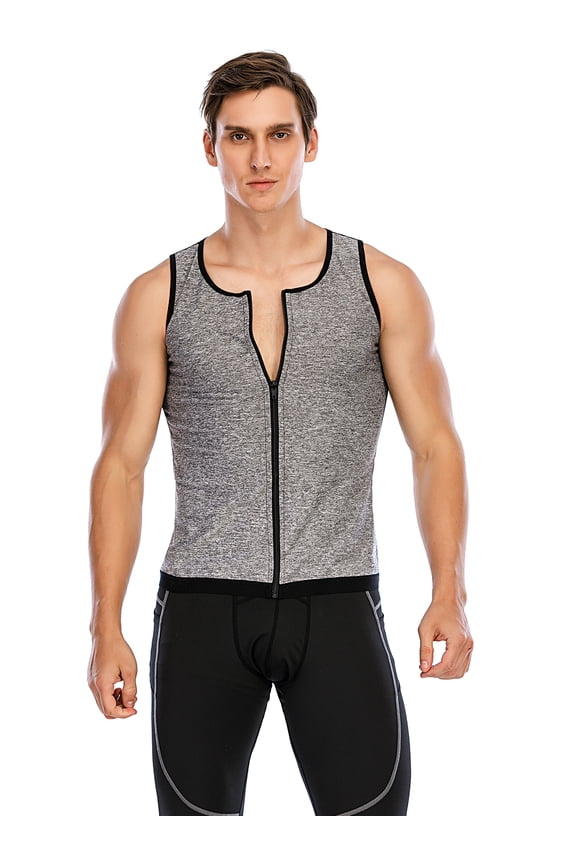 Mens Compression Shirt Slimming Body Shaper Vest Workout Tank Tops Abs Abdomen Undershirts Hot Sweat Sauna Suit Waist Trainer Gym Workout Shapewear Vest