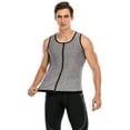 thumbnail image 1 of FANNYC Mens Neoprene Sweat Sauna Vest Waist Trainer Workout Tank Tops Slimming Shapewear Shirt Gym Suit -Zipper For Weight Loss Body Shaper,Black/Grey, 1 of 8