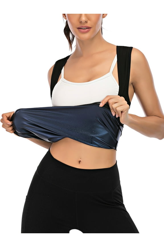 Sauna Suit For Women Sweat Vest Workout Tank Top Slimming Polymer Sports Undershirt Sauna Vest Waist Corset Tummy Tuck Shapewear