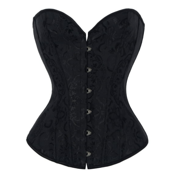 FANNYC Women's Plus Size Corset Busiter Top Waist Trainer Cincher Overbust Corset Body Shaper Lace Up Firm Control Shapewear Black /White