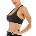 thumbnail image 1 of FANNYC Sports Bra For Women's Padded Longline Strappy Sports Bra Sexy Crisscross Back Medium Support Yoga Bra Crop Top Gym Workout Fitness Running Bras With Removable Cups, 1 of 7