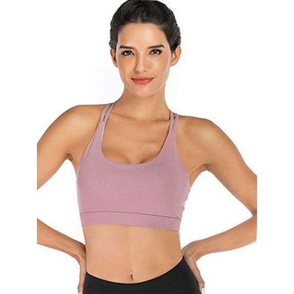 FANNYC Strappy Longline Sports Bra For Women Sexy Crisscross Back Medium Support Impact Yoga Bra Removable Pad Yoga Running Gym Workout Fitness Activewear Tops Bras