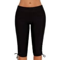 thumbnail image 1 of FANNYC Swim Bottom For Women Knee Length Swim Trunk Sports Capris Swim Pants Leggings Board Shorts Swimsuit Bottom Skinny Surfing Tights With Sides Drawstring,S-3XL, 1 of 6