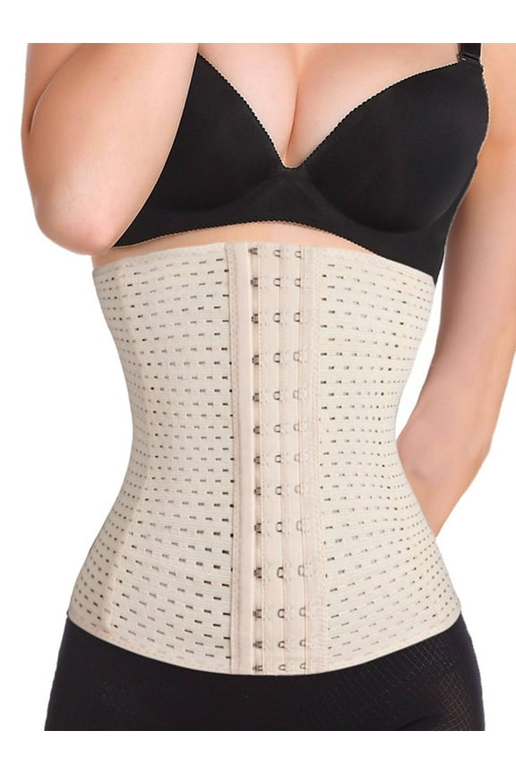 Waist Trainer For Women Corset Cincher Body Shaper Tummy Control Girdle Trimmer Hourglass Underbust Shapewear With Steel Bones Up To Size 6XL ,Black/Apricot