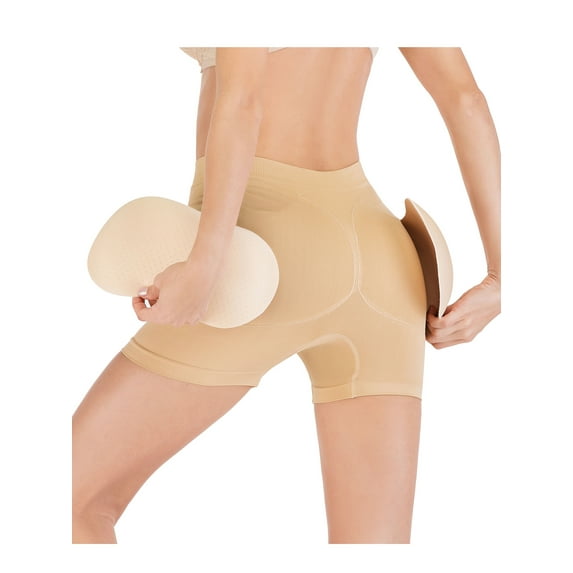 FANNYC Women Hip Enhancer Butt Lifter Panties Shapewear Seamless Shaping Knickers Boyshorts With Removable Butt Pad Firm Control Body Shaper Panty Underwear Briefs