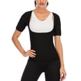 thumbnail image 1 of FANNYC Women Sauna Suit Polymer Short Sleeve Hot Sweat Shrit Waist Trainer Vest Slimming Body Shaper Corset Workout Tank Top, 1 of 7