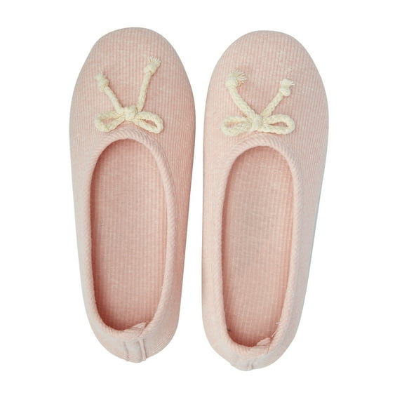 FANNYC Women Soft Slippers Memory Foam House Shoes With Cute Bow Classic Ballerina Slippers Indoor Warm Anti-Skid Slip On Maternity Pregnant Shoes ,3 Sizes