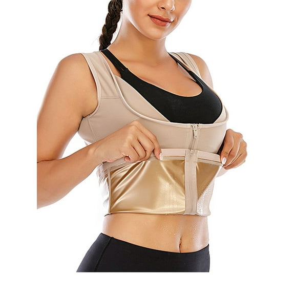 FANNYC Women Sports Weight Loss Sauna Sweat Vest Shapewear Slimming Waist Trainer Corsets Vest Heat Trapping Compression Tank Top Shaper Sauna Suit
